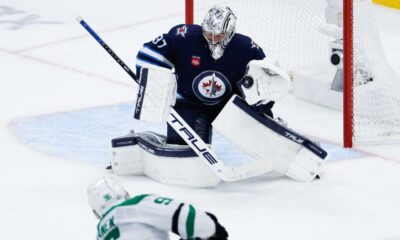 Connor Hellebuyck Saves Mikko Rantanen Shot