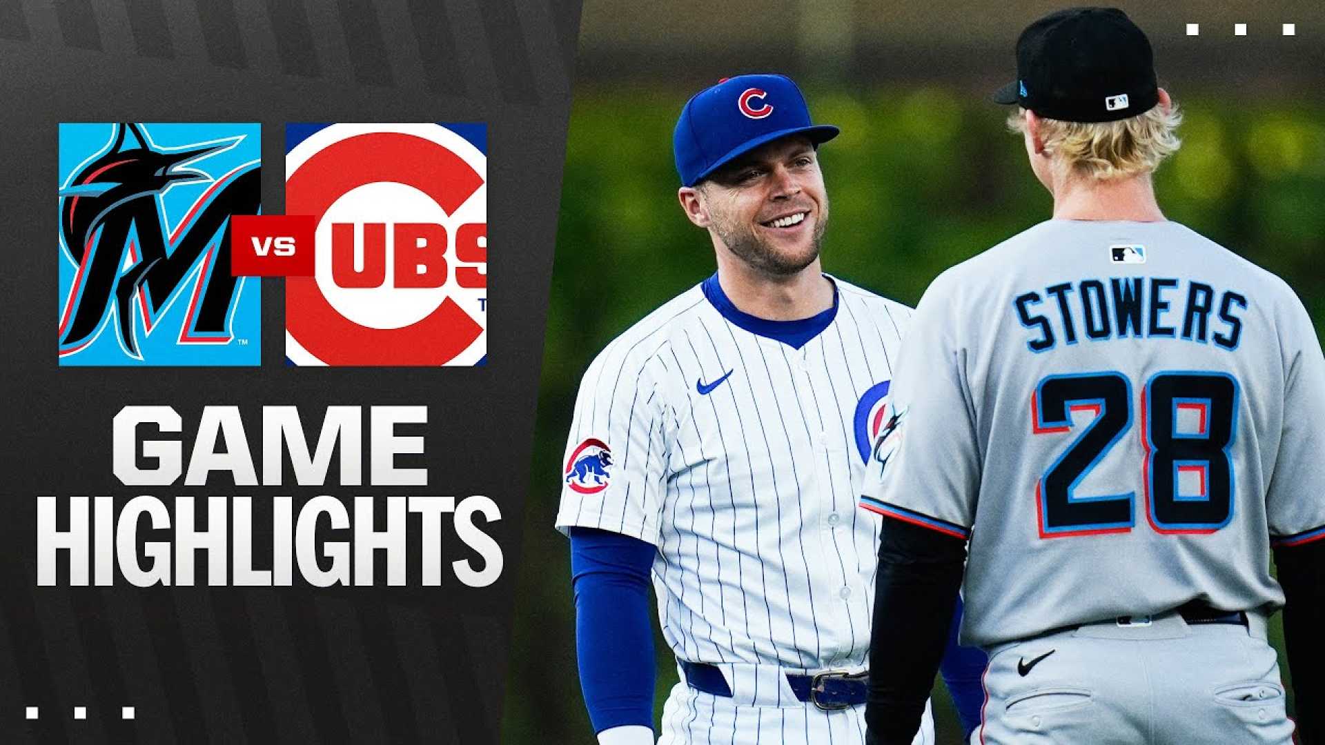 Cubs Vs Marlins Baseball Game Highlights