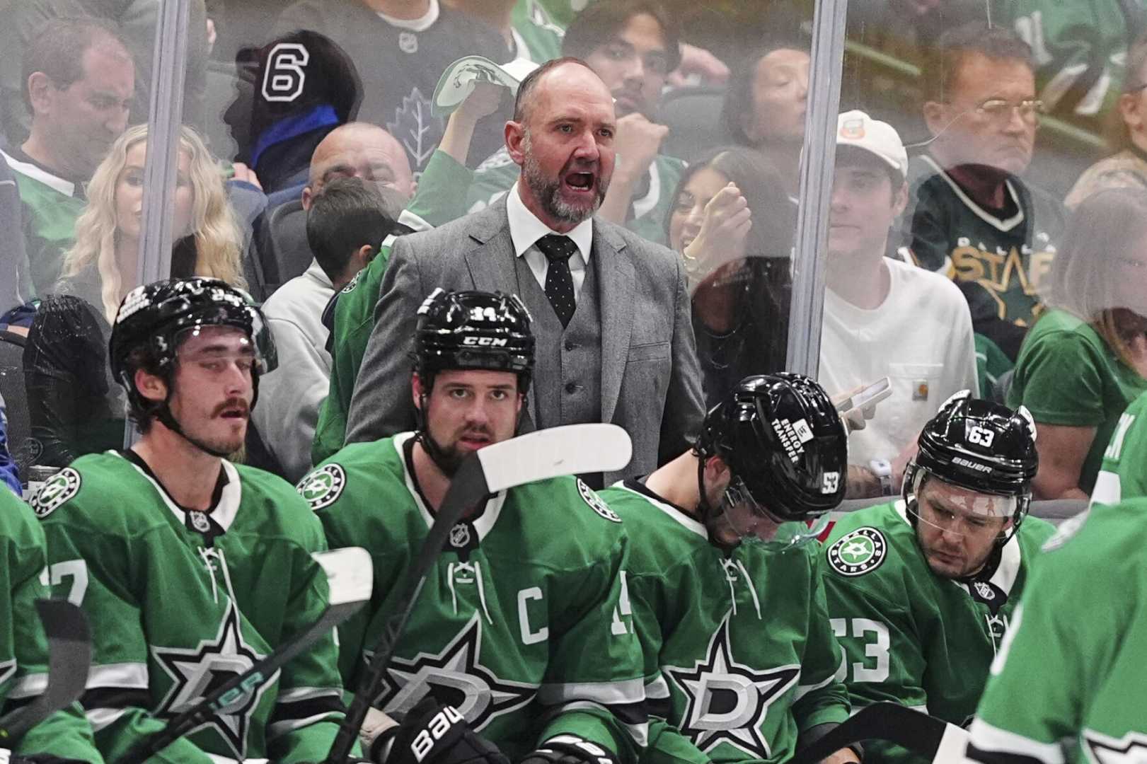 Dallas Stars Coach Pete Deboer Celebrating Victory