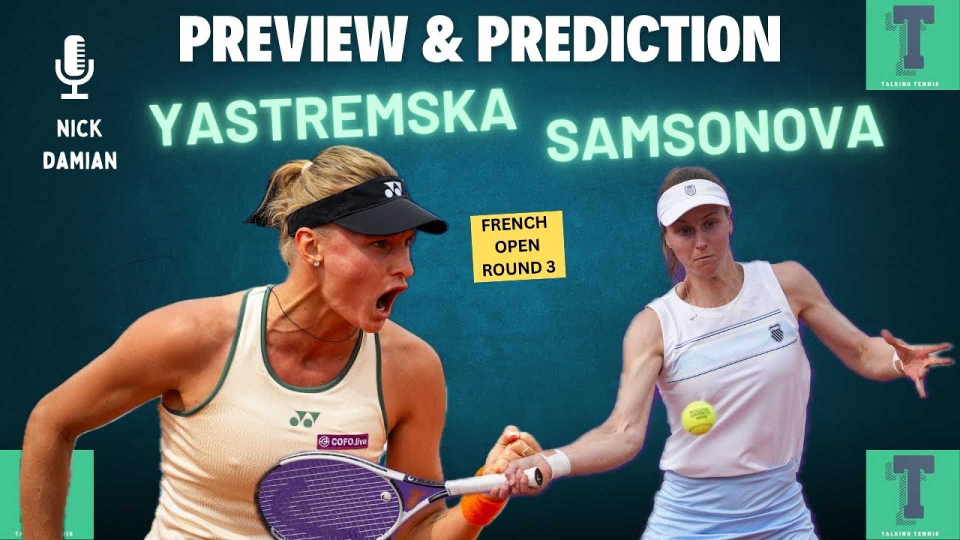 Dayana Yastremska Liudmila Samsonova French Open