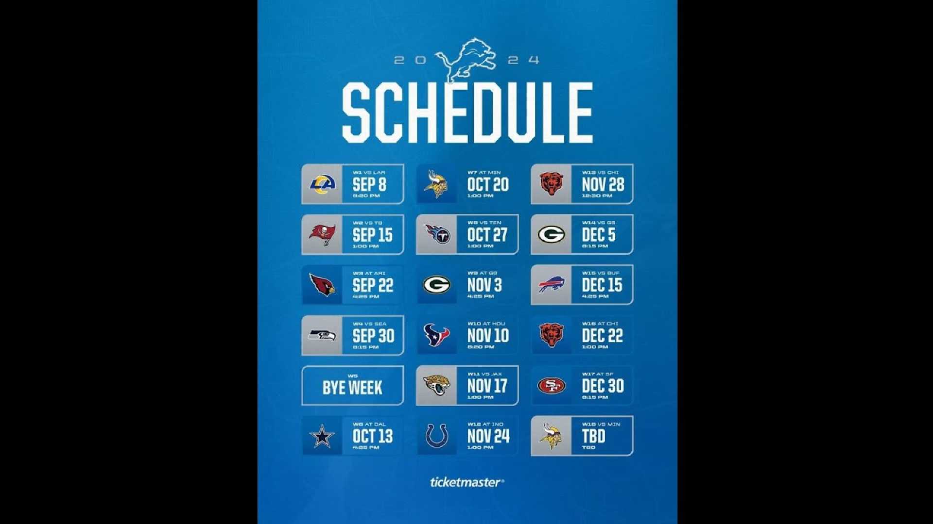 Detroit Lions Schedule 2025