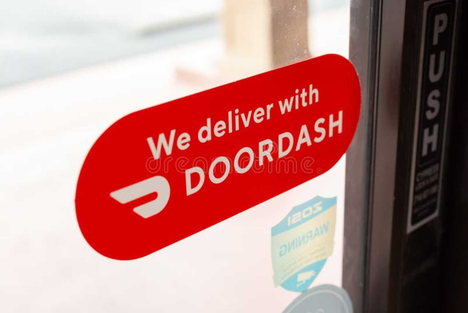 Doordash Logo Sign At Restaurant
