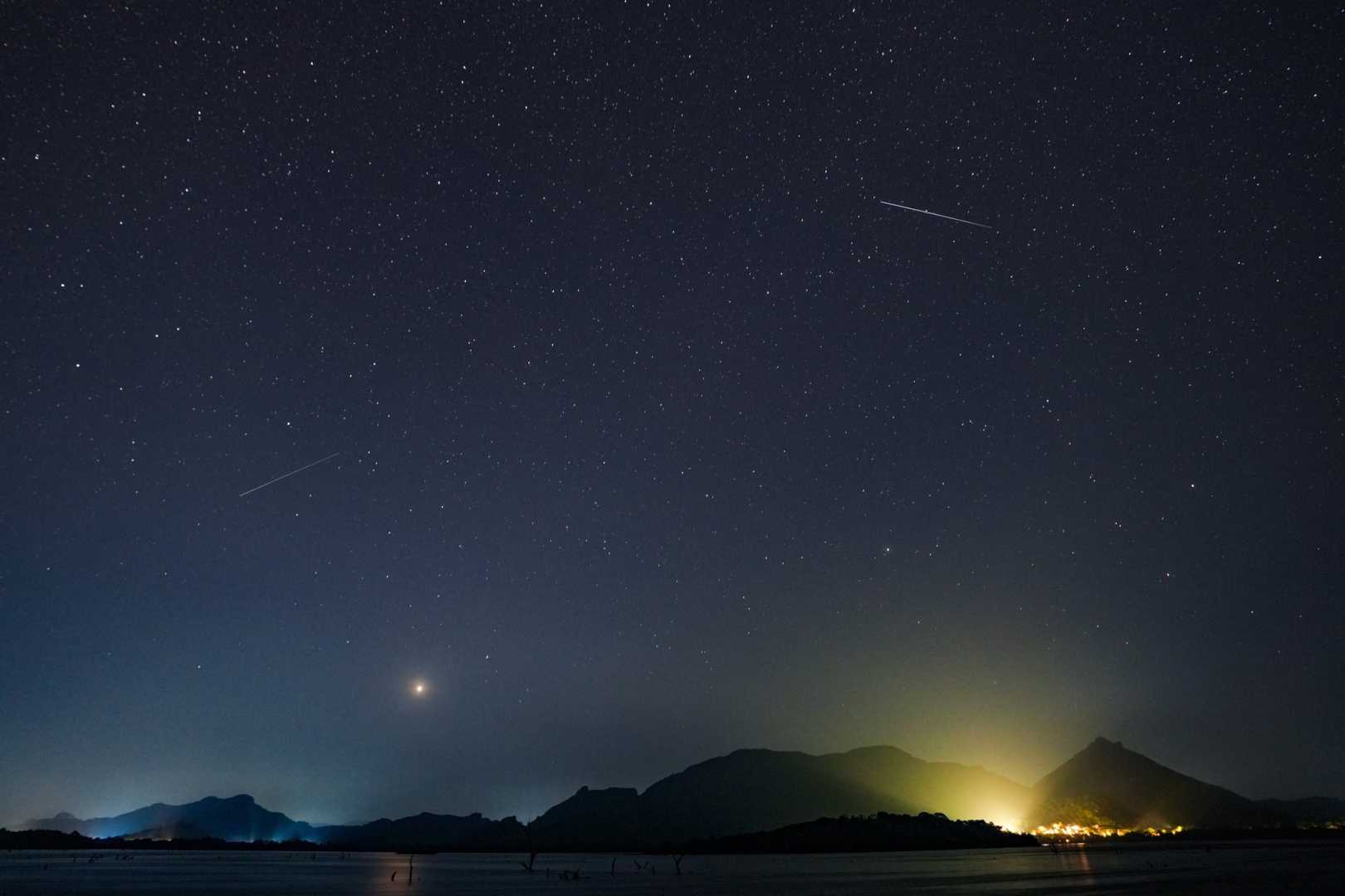 Eta Aquarids Meteor Shower Night Sky