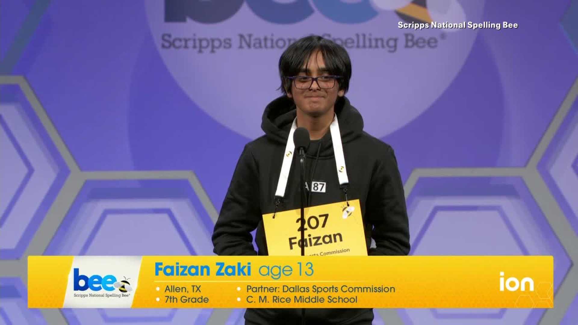Faizan Zaki Scripps National Spelling Bee