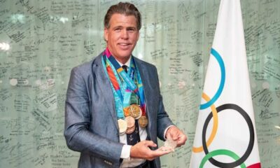 Gary Hall Jr. Olympic Medals Ceremony Switzerland