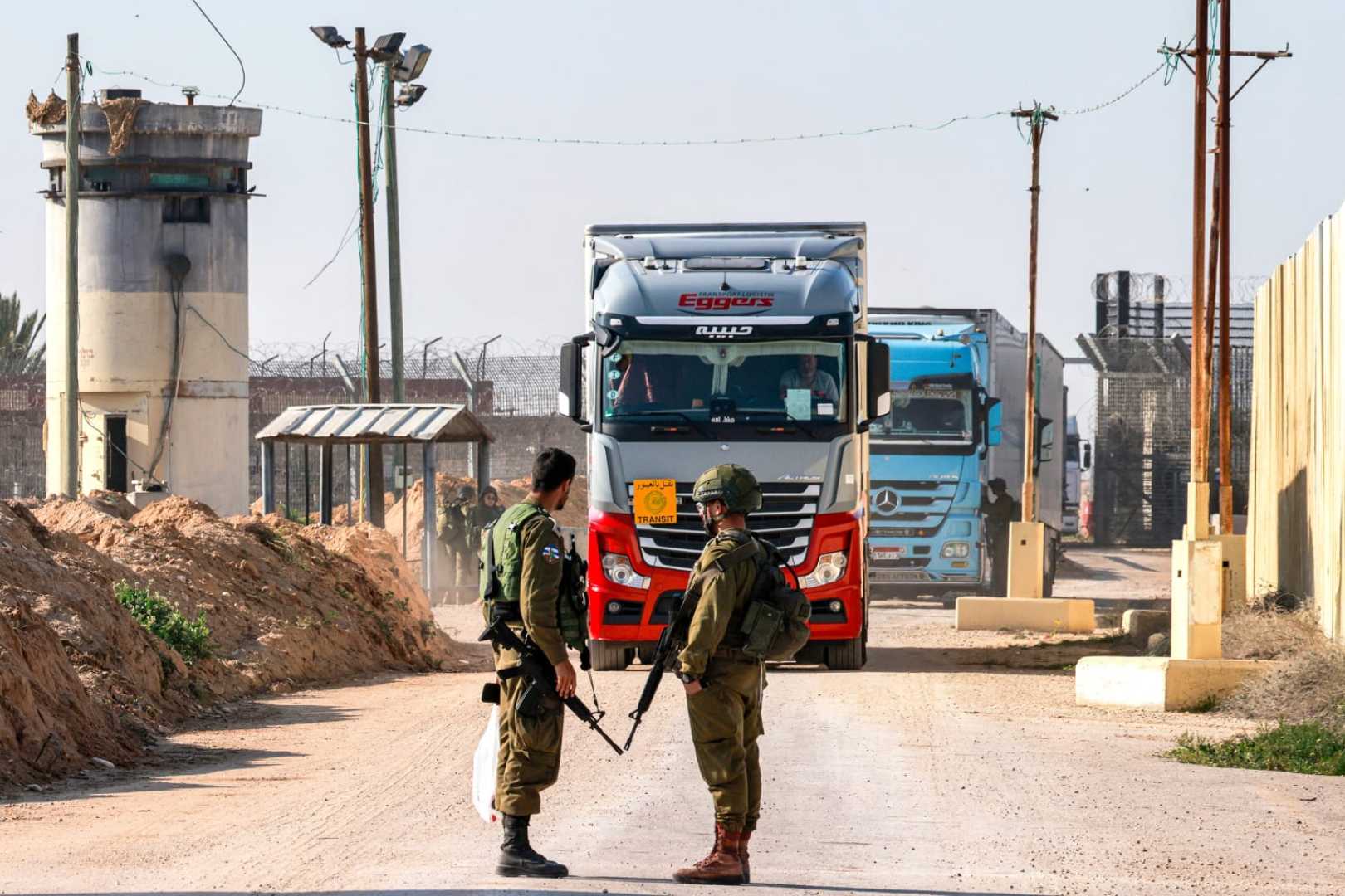Gaza Aid Trucks Kerem Shalom Crossing