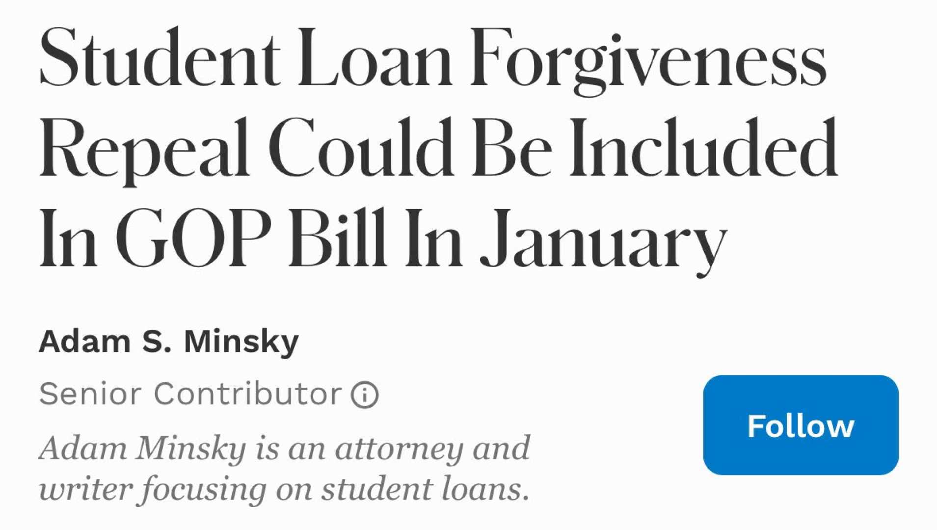 Gop Bill Student Loan Forgiveness