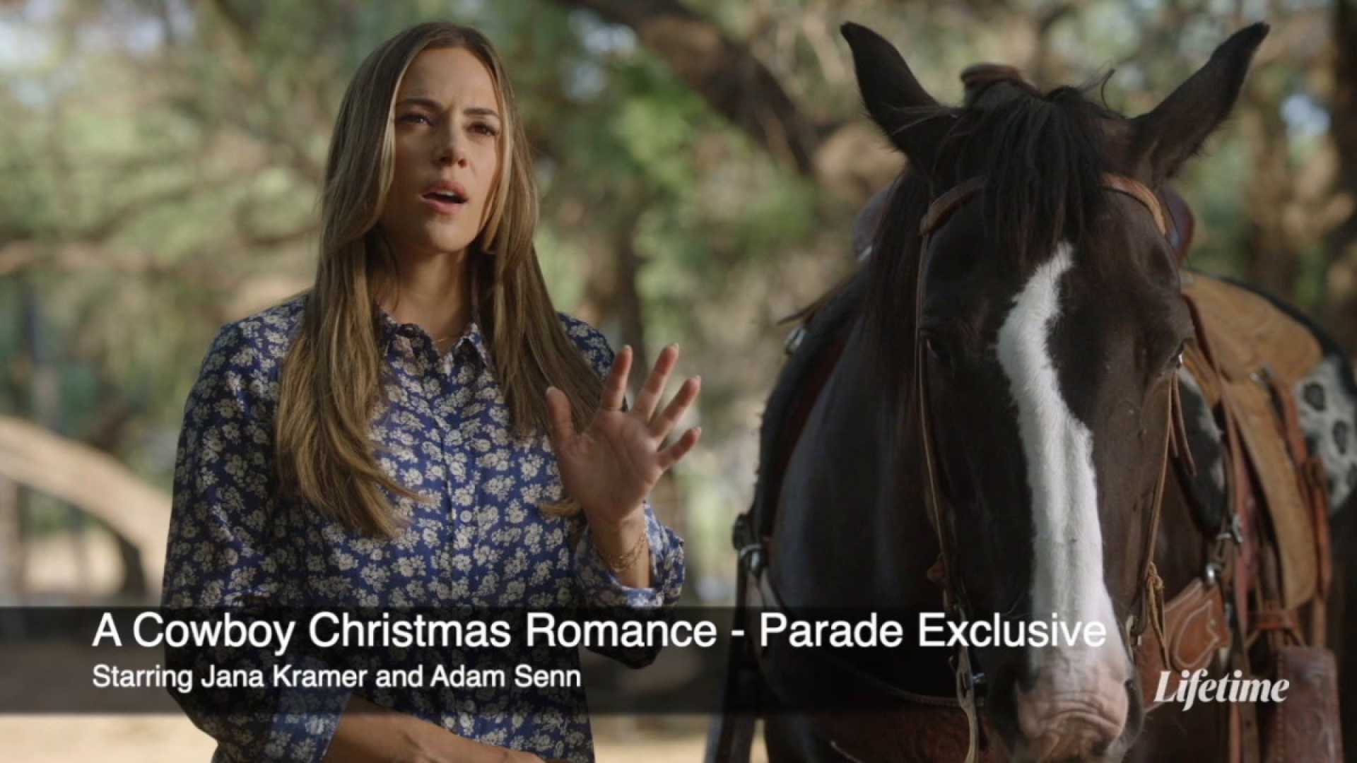 Jana Kramer Filming Movie With Horses