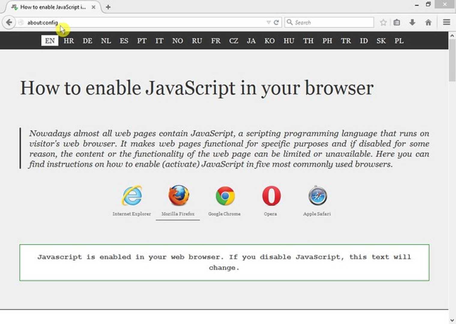 Javascript Browser Troubleshooting
