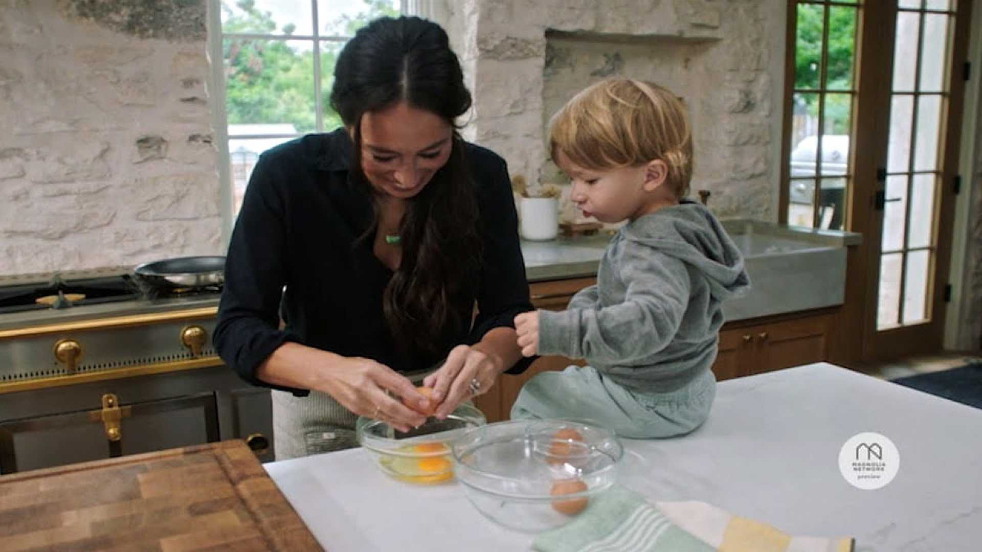 Joanna Gaines Son Baking Video