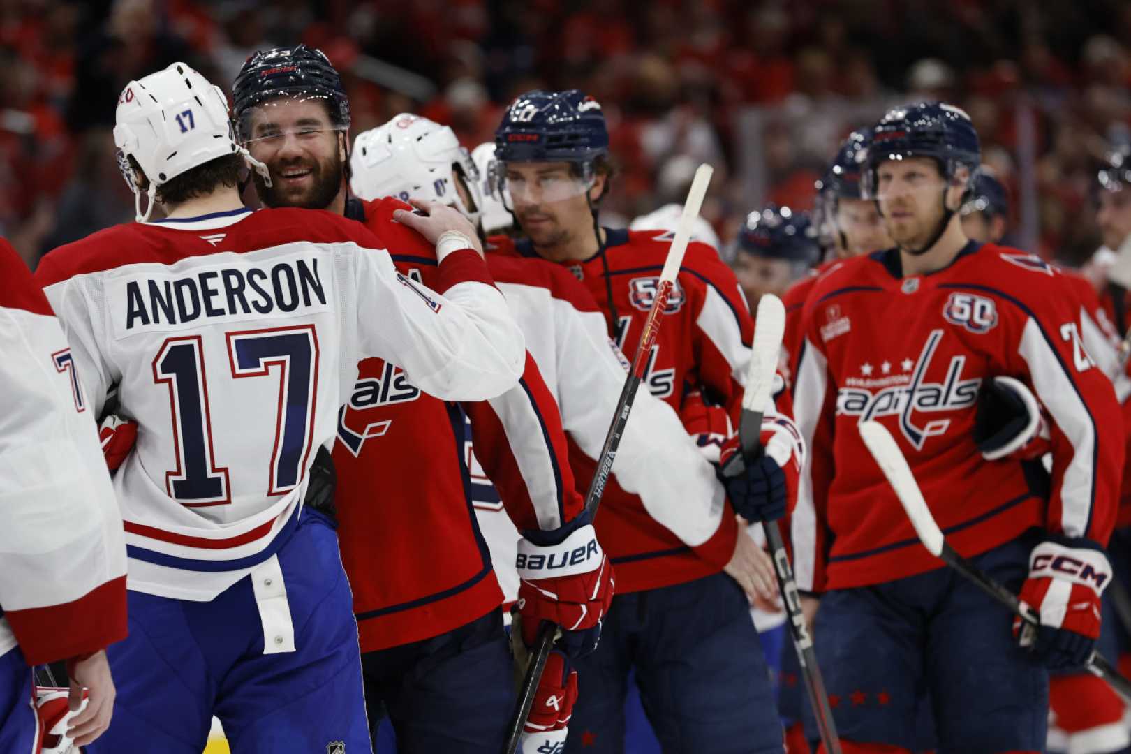 Josh Anderson And Tom Wilson Handshake