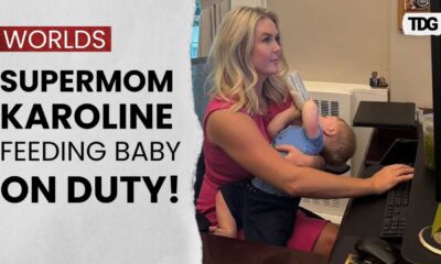 Karoline Leavitt Feeding Baby While Typing