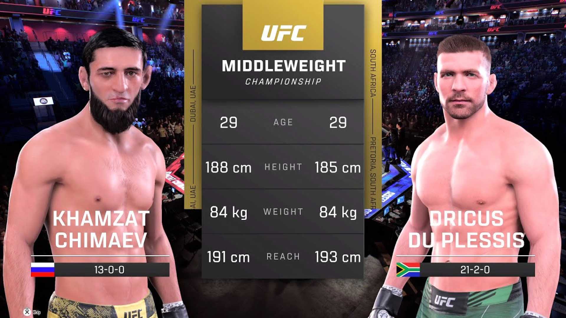 Khamzat Chimaev Dricus Du Plessis Fight