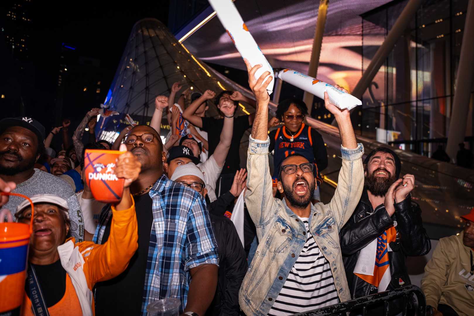 Knicks Fans Celebrating In Boston