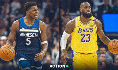 Lakers Timberwolves Nba Playoff Action
