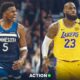 Lakers Timberwolves Nba Playoff Action
