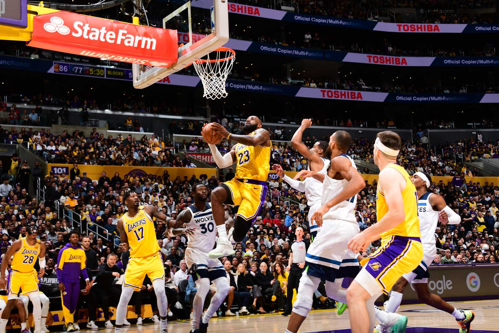 Los Angeles Lakers Playoff Game Action