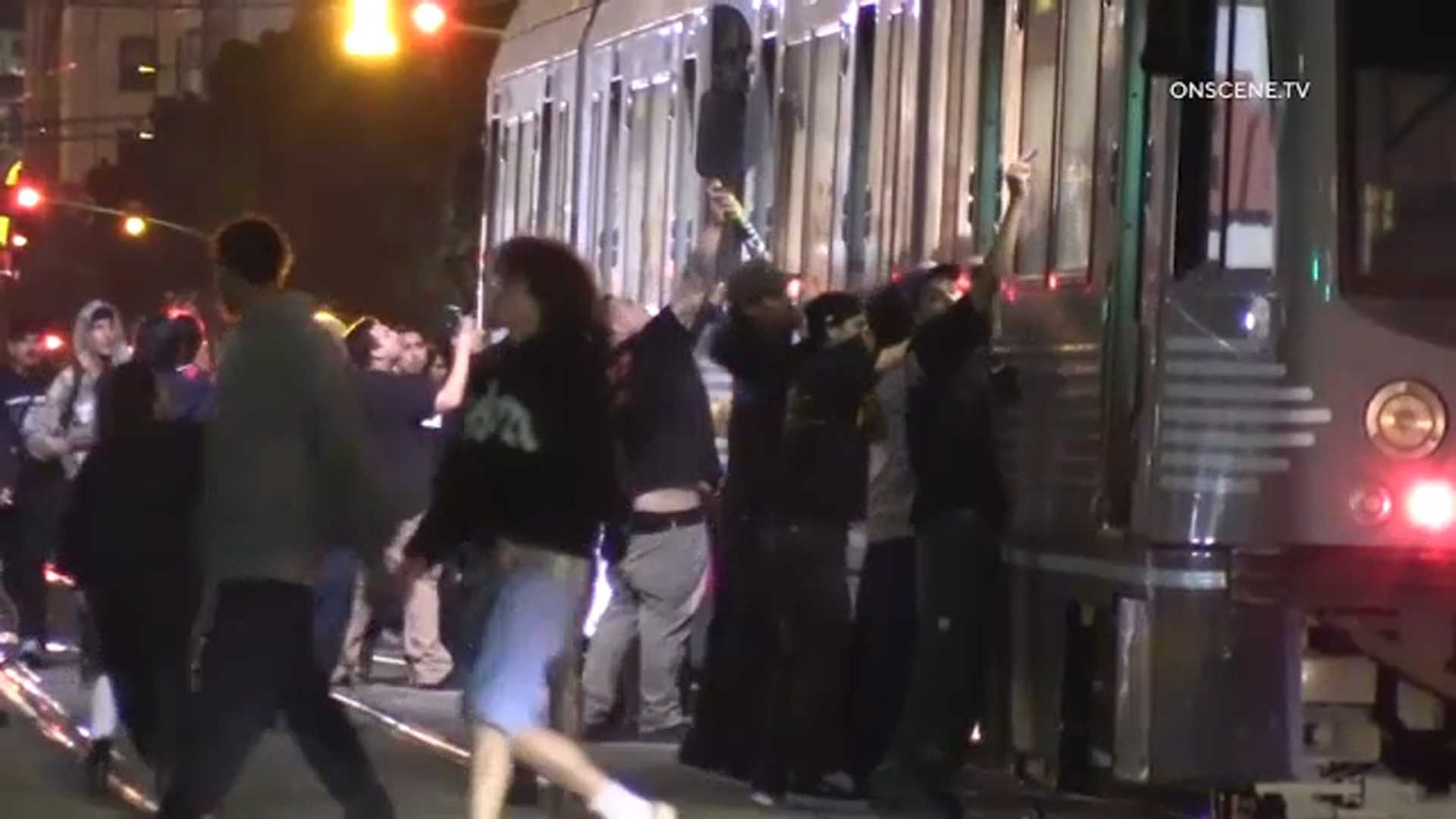 Los Angeles Vandalism Train Police
