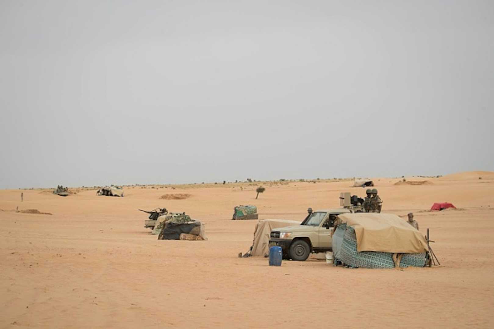 Mauritania Desert Landscape And Military