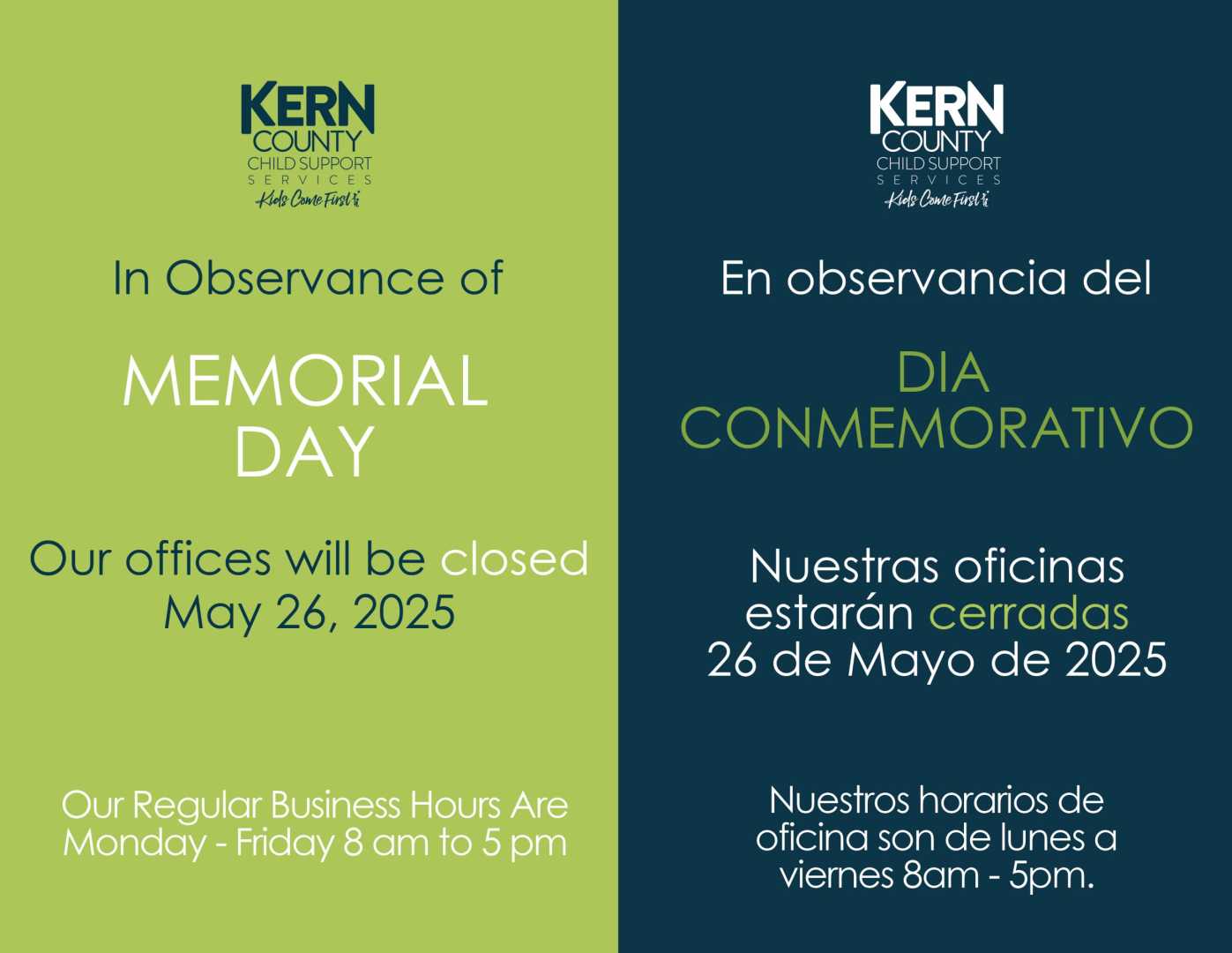 Memorial Day 2025 Closures Services