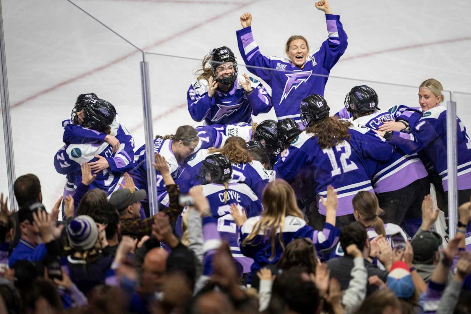 Minnesota Frost Hockey Team Celebration