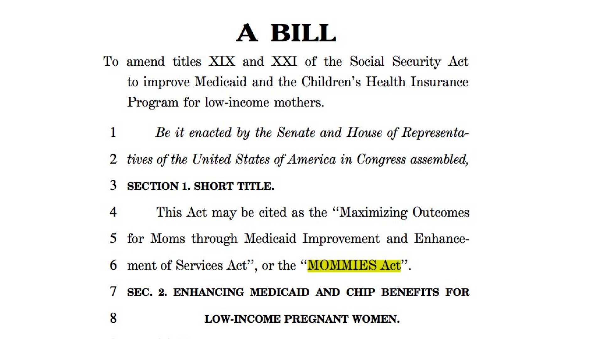 Moms Act Legislation Mothers Support