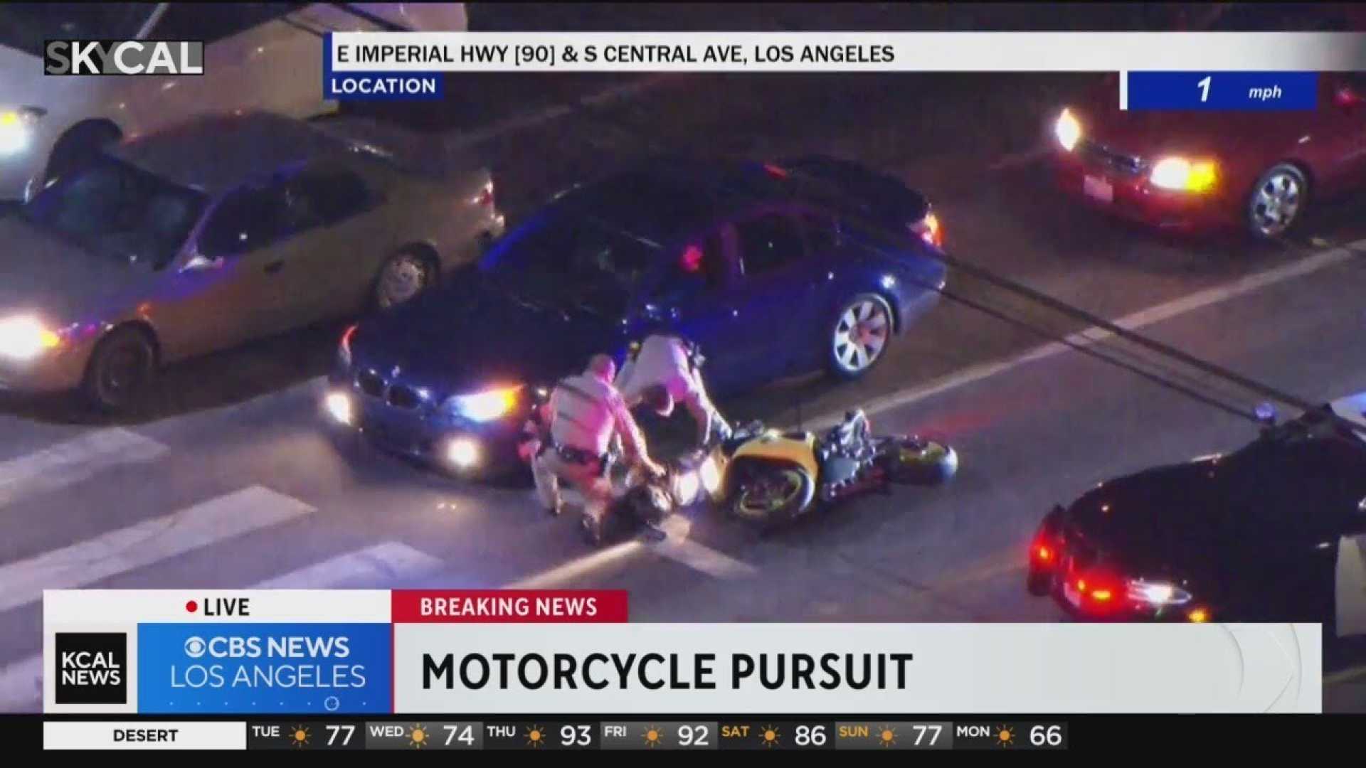 Motorcyclist Police Chase Los Angeles