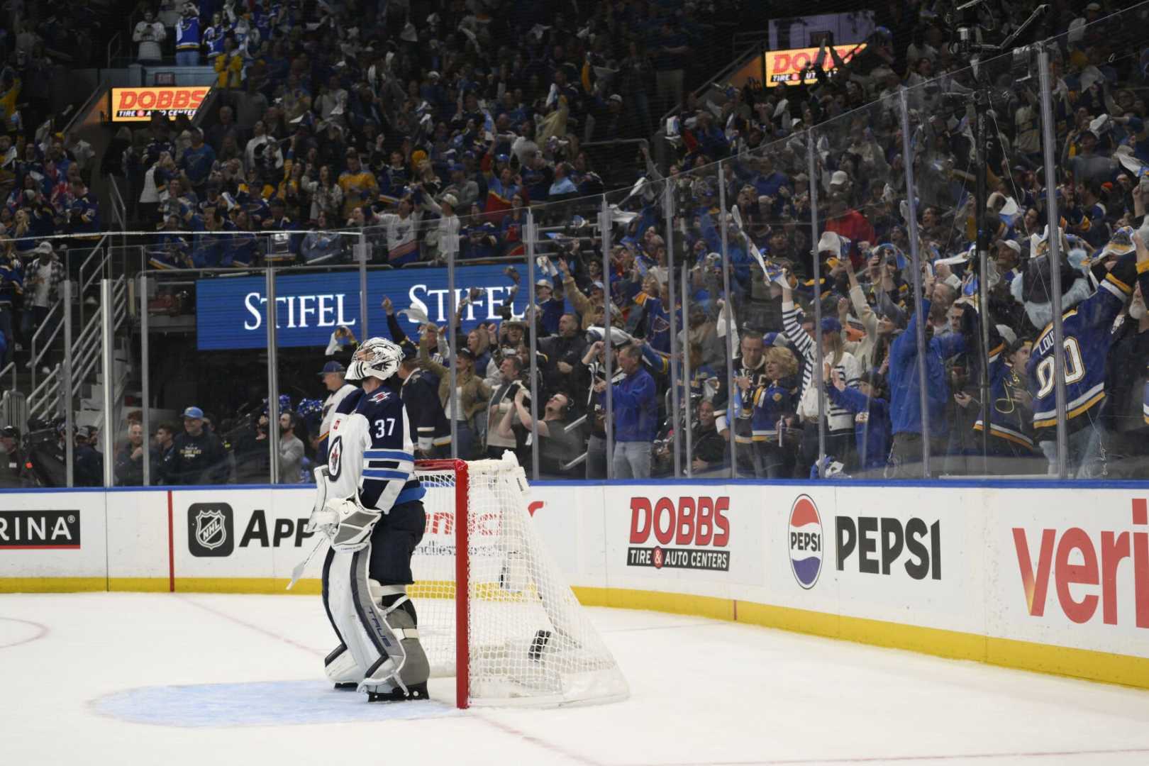 Nhl Game 7 Blues Jets Playoff Intensity