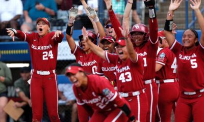 Oklahoma Softball Team Celebrating Victory
