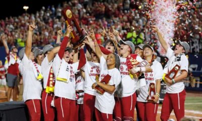 Oklahoma Sooners Softball Team Celebrating