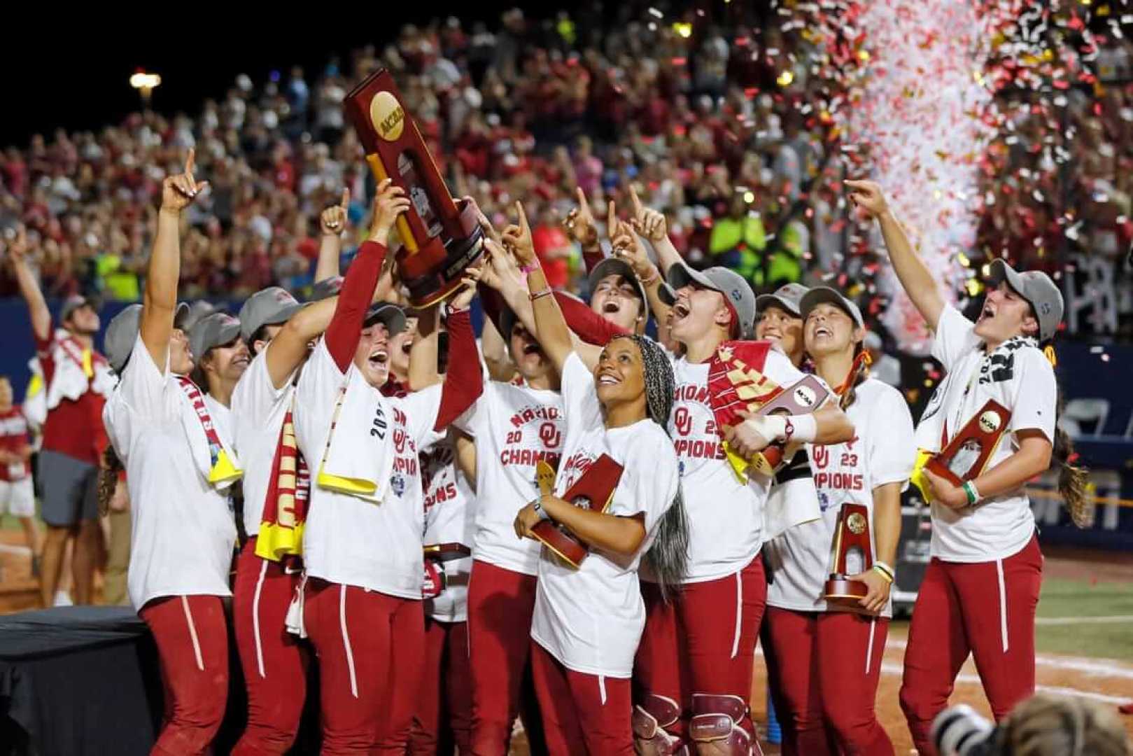 Oklahoma Sooners Softball Team Celebrating