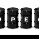 Opec Logo And Crude Oil Barrels