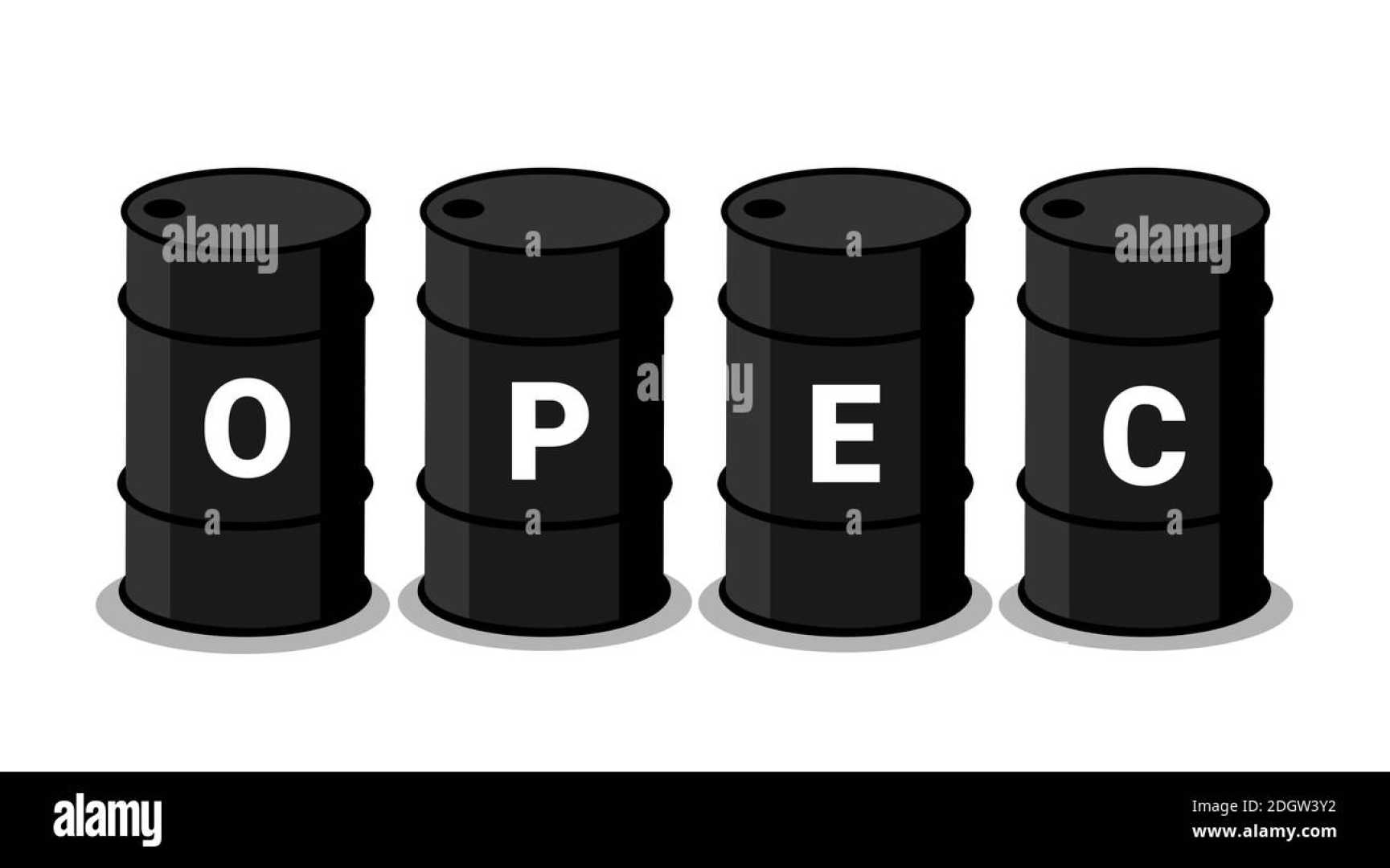 Opec Logo And Crude Oil Barrels