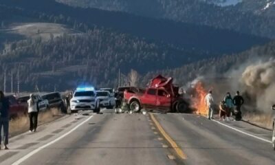 Pickup Truck And Tour Van Crash Yellowstone