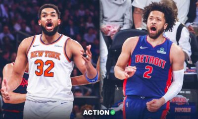 Pistons Knicks Nba Playoff Action