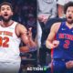 Pistons Knicks Nba Playoff Action
