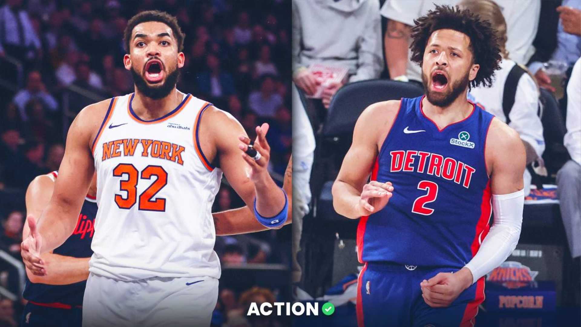 Pistons Knicks Nba Playoff Action