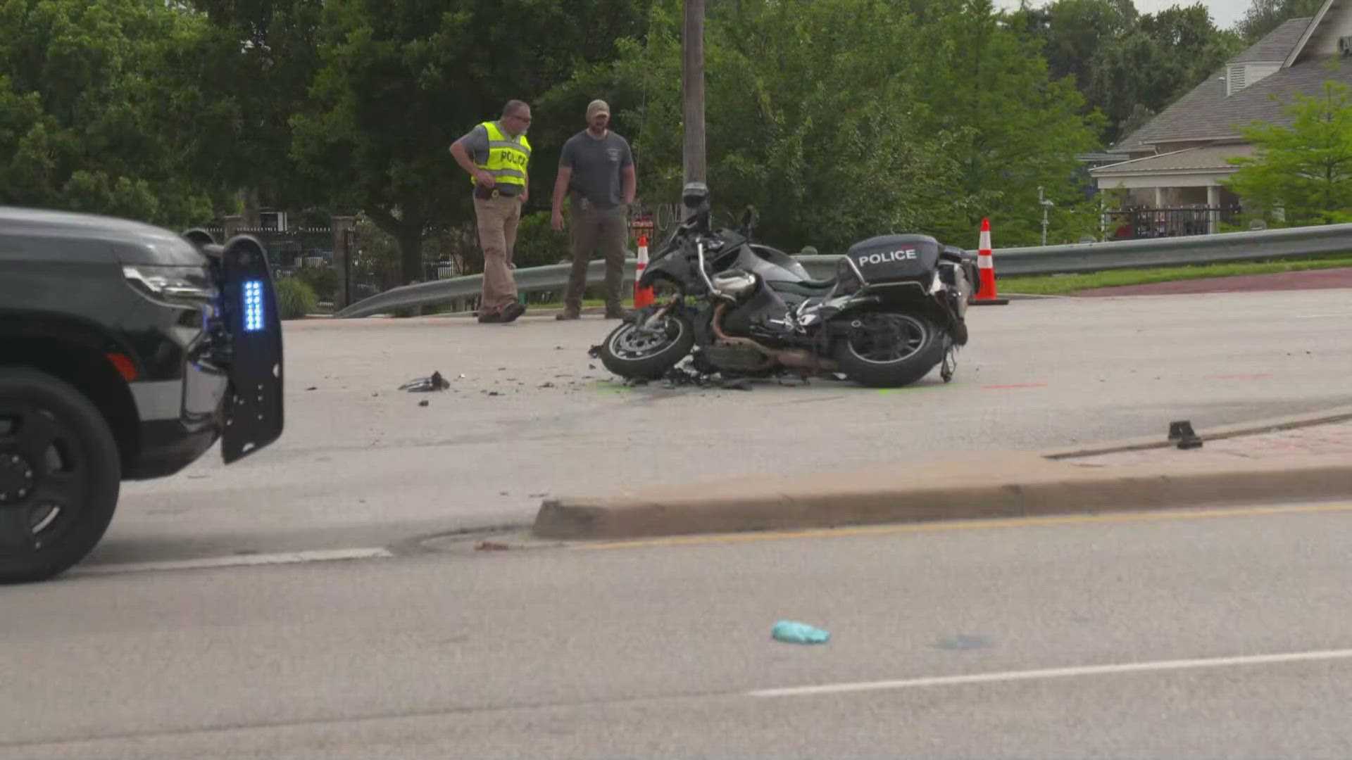 Police Motorcycle Crash Southlake Texas