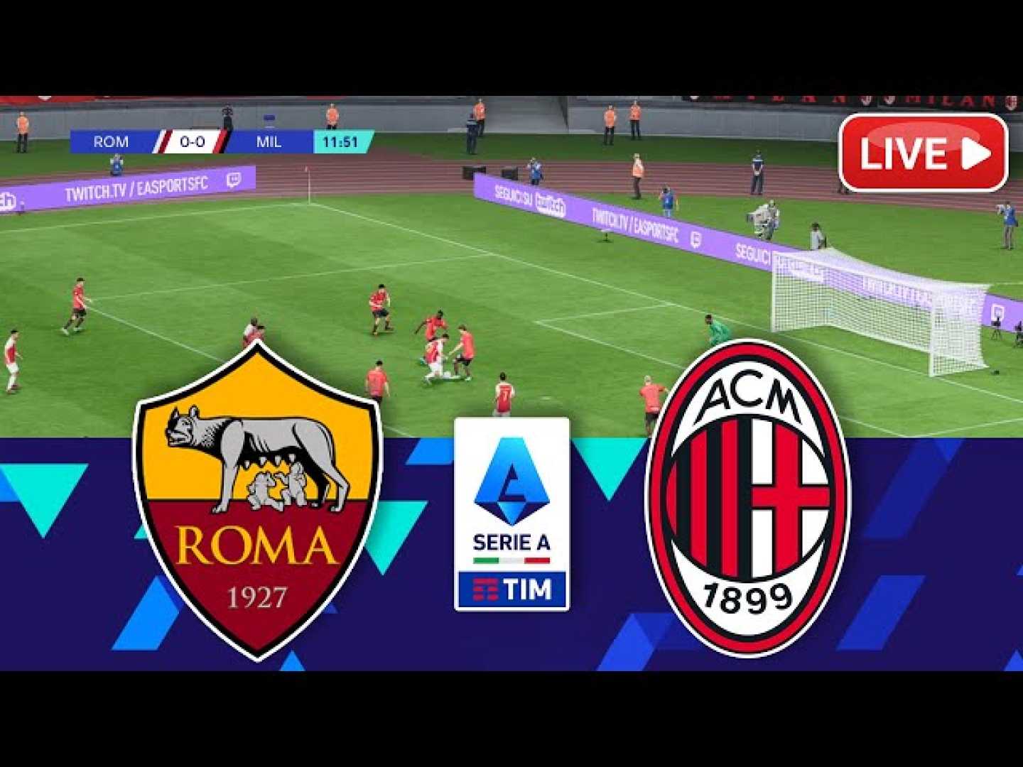 Roma Vs Milan Serie A Match
