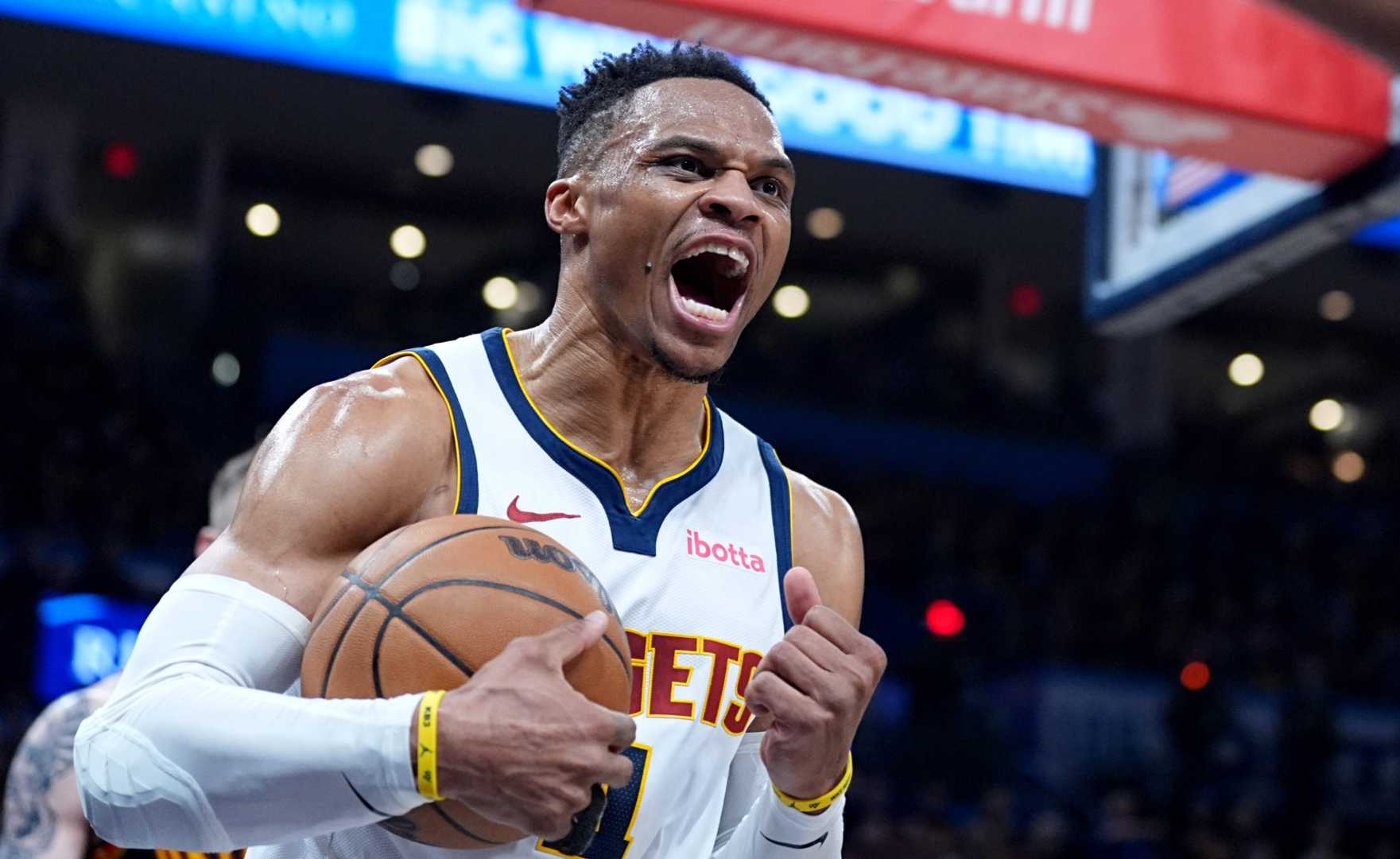Russell Westbrook Plays For Denver Nuggets Against Oklahoma City Thunder
