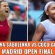Sabalenka Gauff Madrid Open Final Tennis