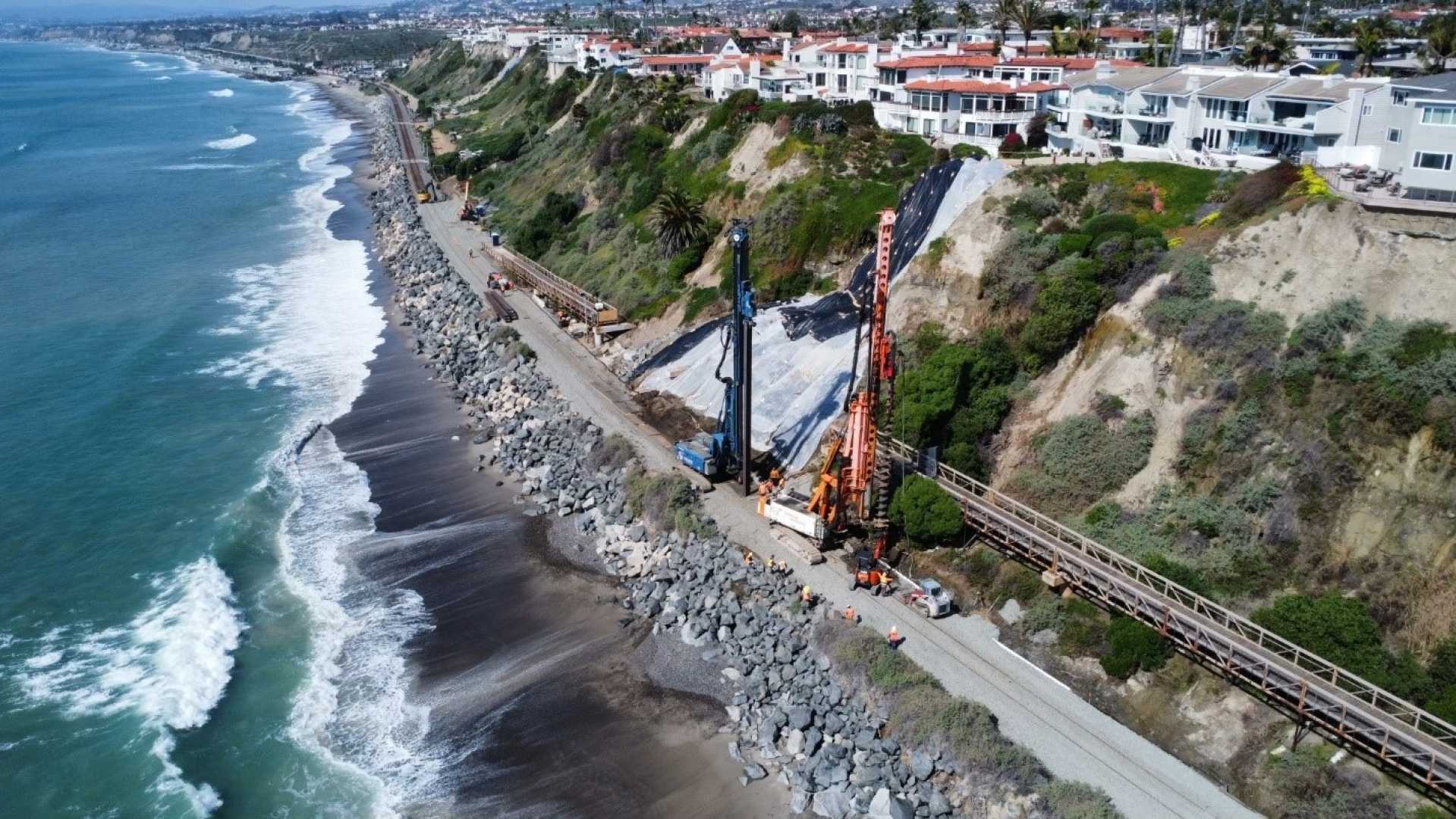 San Clemente Railway Emergency Repairs Erosion