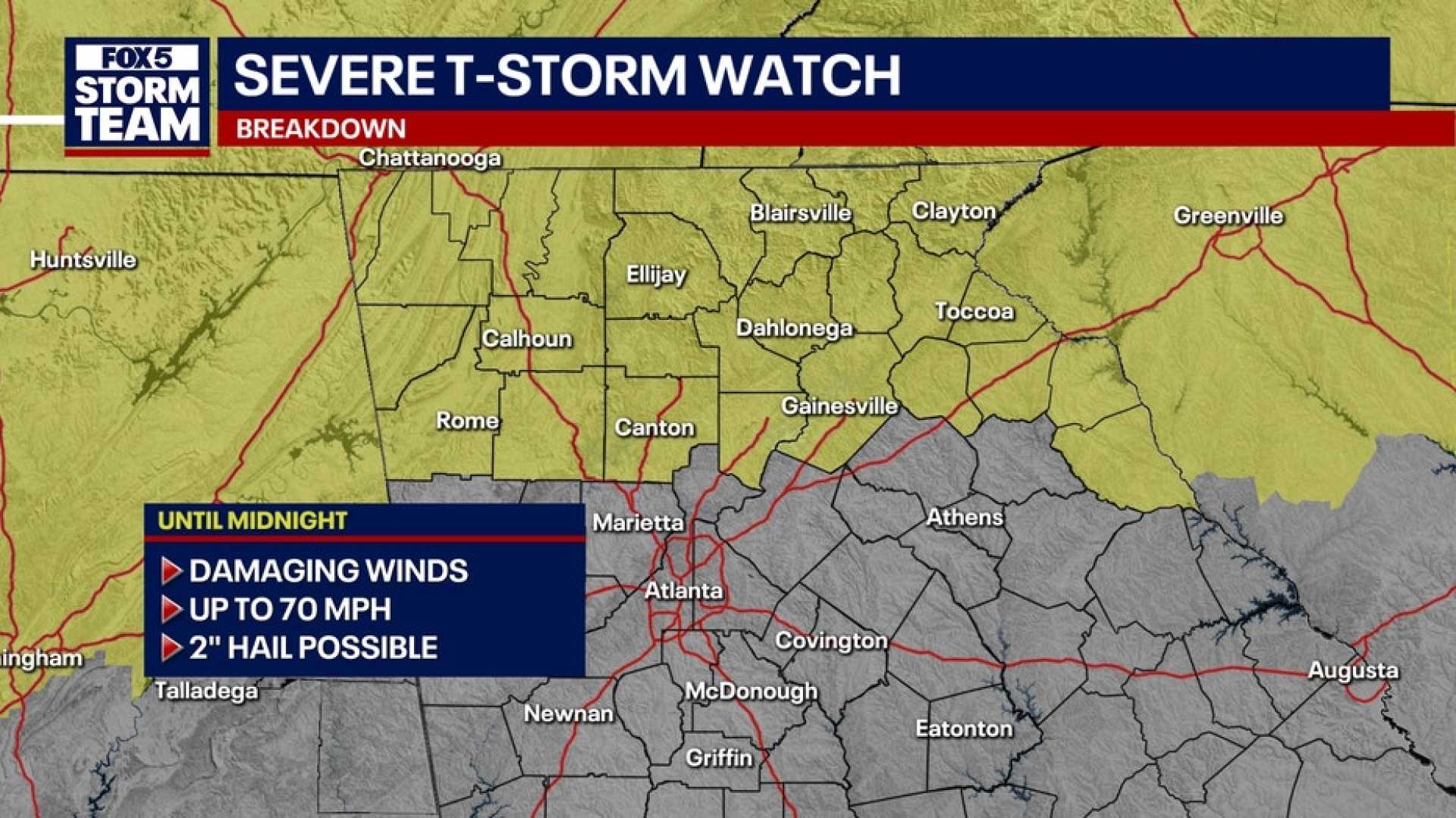 Severe Thunderstorm In North Georgia