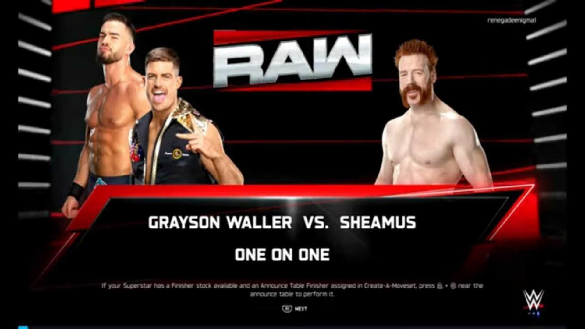 Sheamus Grayson Waller Wwe Raw Match