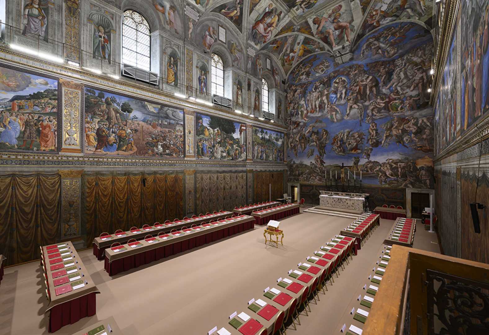 Sistine Chapel Preparations For Papal Conclave