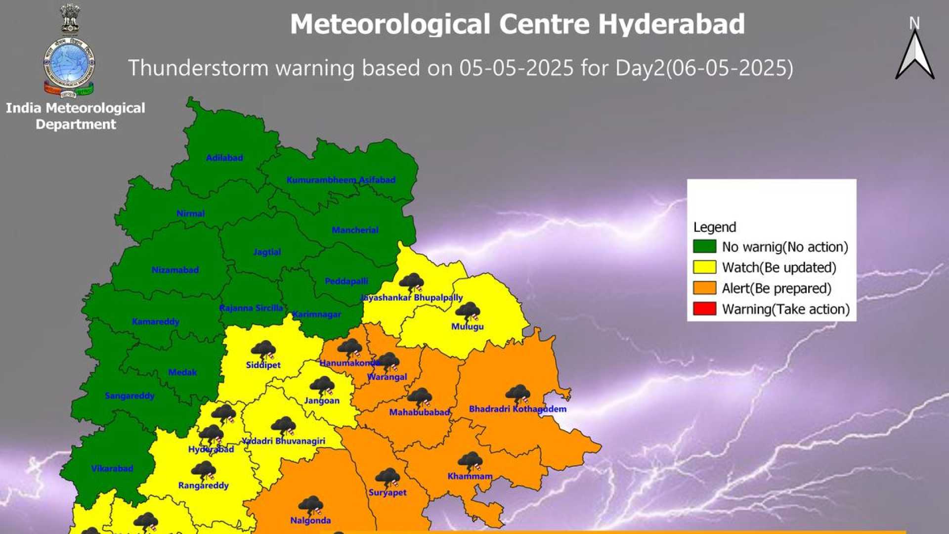 Telangana Thunderstorm Weather Alert
