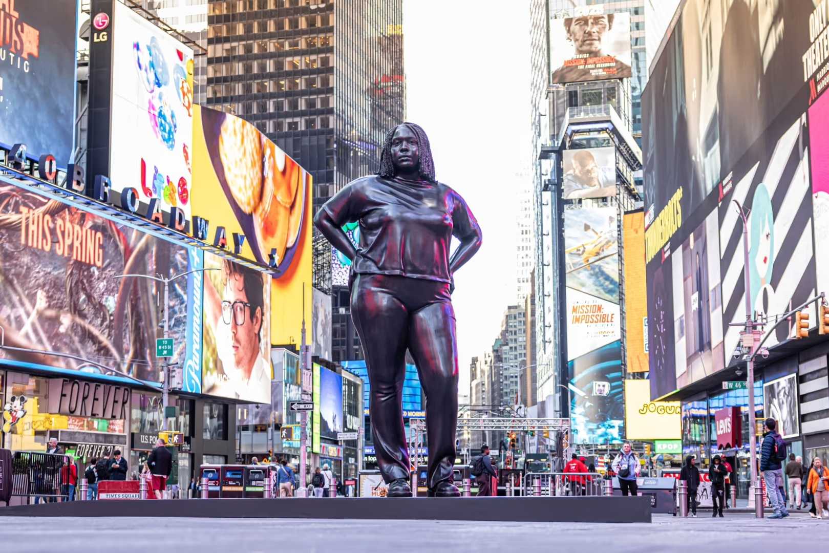 Times Square Bronze Sculpture Installation