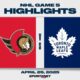Toronto Maple Leafs Vs Ottawa Senators Playoff Game