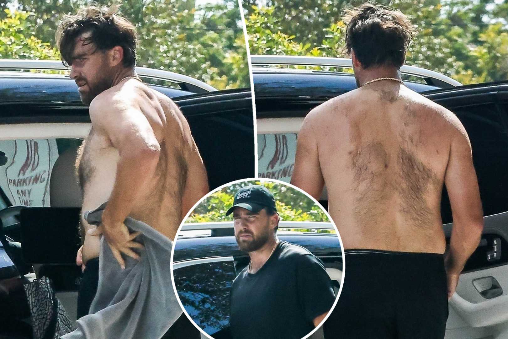 Travis Kelce Shirtless Workout Miami