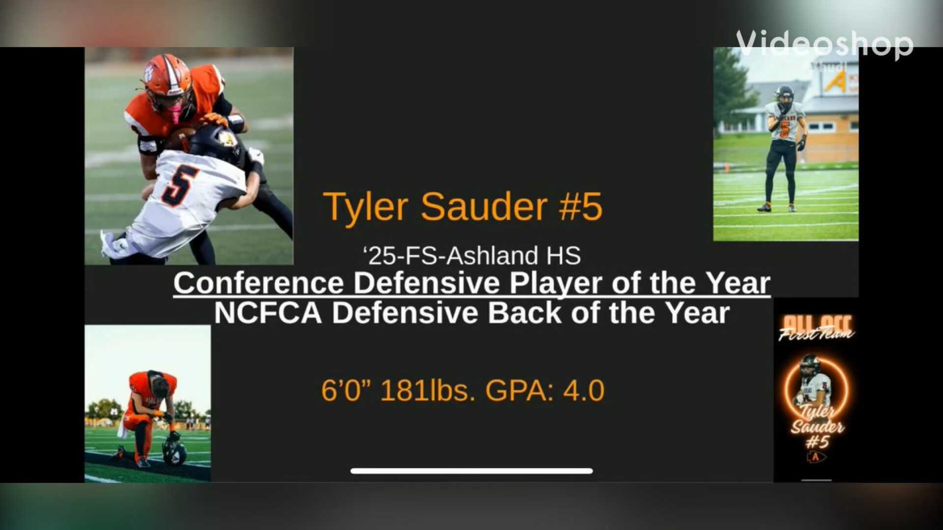 Tyler Sauder Ashland University Football